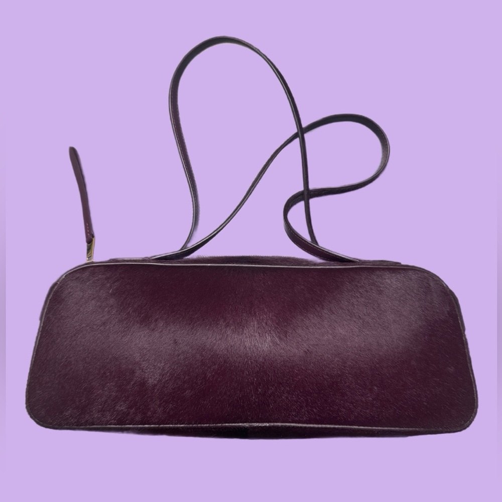 🍒 Auth. KHAITE - Simona Eggplant calf hair shoulder bag